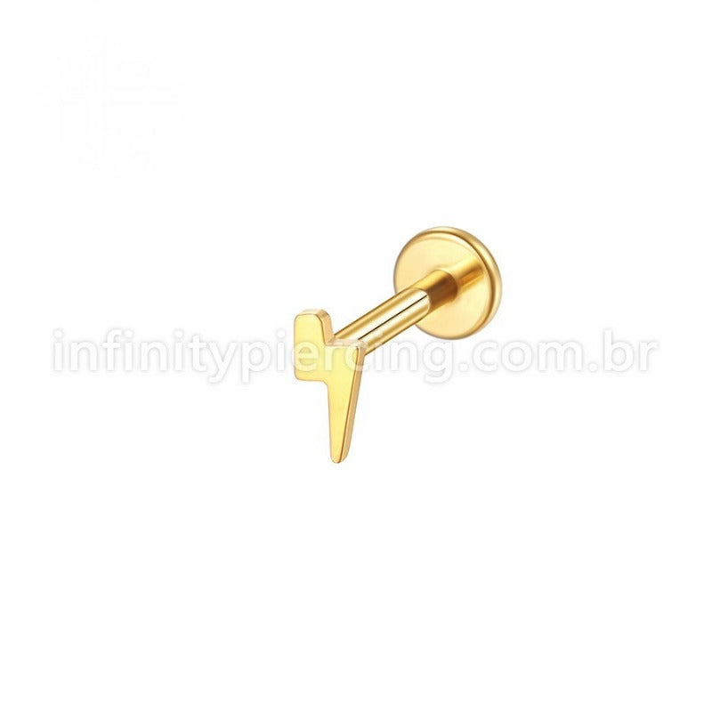 Piercing Labret Aço Cirúrgico Raio Zircônia