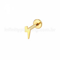 Piercing Labret Aço Cirúrgico Raio Zircônia