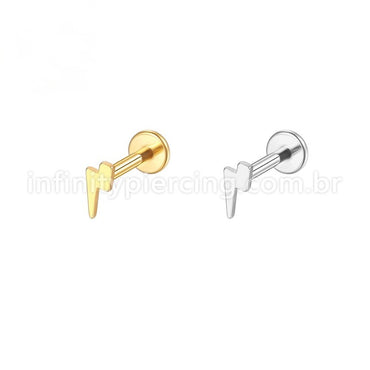 Piercing Labret Aço Cirúrgico Raio Zircônia