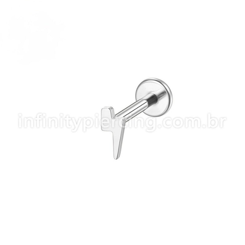 Piercing Labret Aço Cirúrgico Raio Zircônia