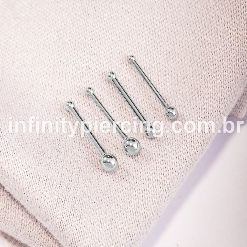 Piercing Nostril Reto Titânio Bolinha