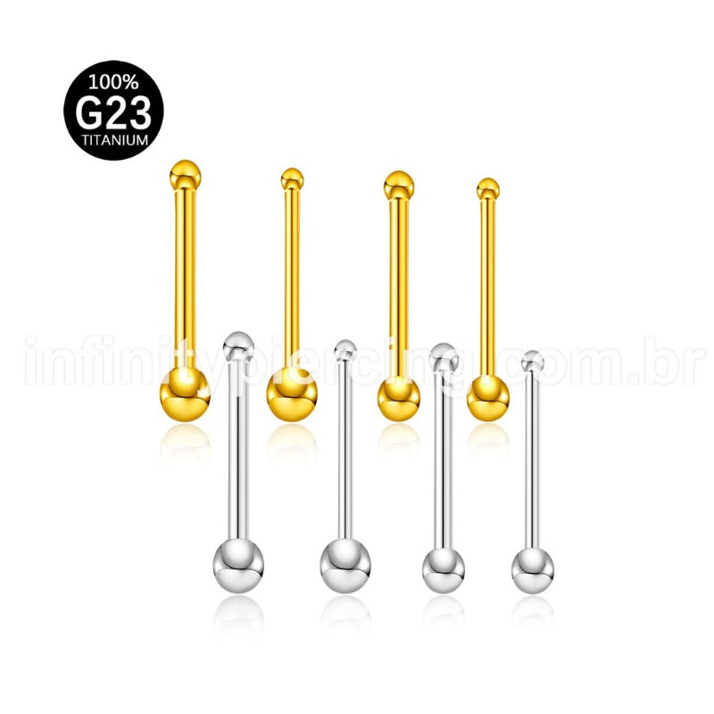 Piercing Nostril Reto Titânio Bolinha