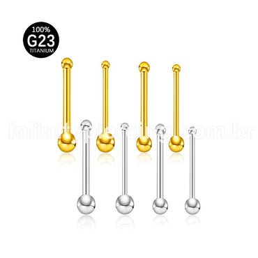 Piercing Nostril Reto Titânio Bolinha