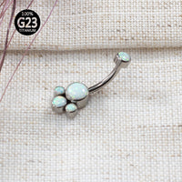 Piercing Banana Titânio Indiano Zircônia/Opala
