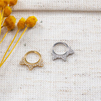 Piercing Argola Segmento Articulado Aço Cirúrgico Zircônia Cravejada