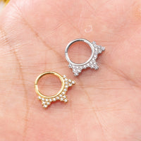Piercing Argola Segmento Articulado Aço Cirúrgico Zircônia Cravejada