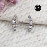 Piercing Mamilo Titânio Push Pin Indiano Zircônia
