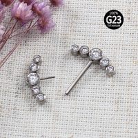 Piercing Mamilo Titânio Push Pin Indiano Zircônia