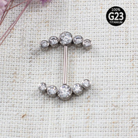 Piercing Mamilo Titânio Push Pin Indiano Zircônia