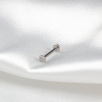 Piercing Labret Aço Cirúrgico Quadrado Rosca Interna