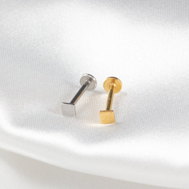 Piercing Labret Aço Cirúrgico Quadrado Rosca Interna