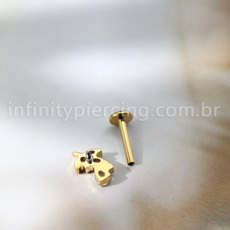 Piercing Labret Ramo Titânio Zircônia