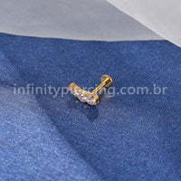 Piercing Labret Titânio 4 Zircônias