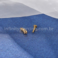 Piercing Labret Titânio 4 Zircônias