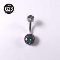 Piercing Banana Titânio 2 Pedras Zircônia