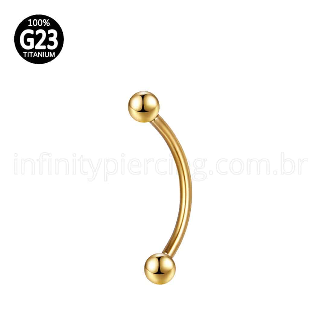 Piercing Microbell Curvo Titânio Rosca Interna