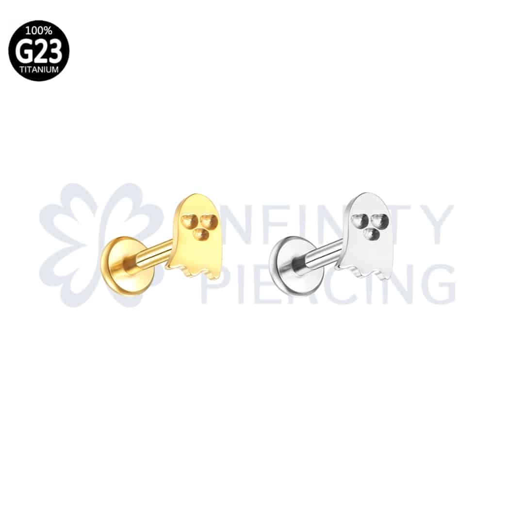 Piercing Labret Titânio Fantasma