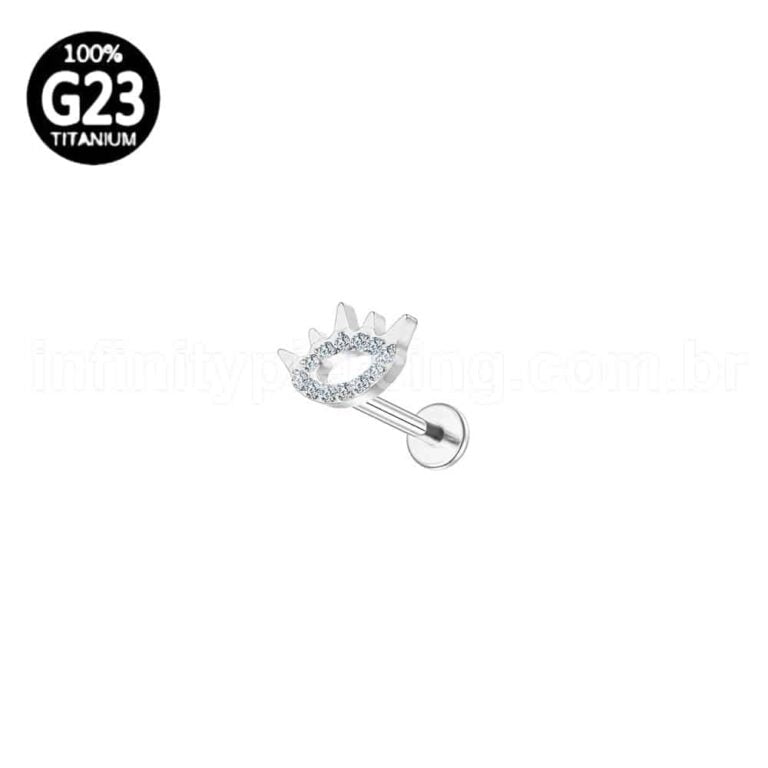 Piercing Labret Titânio Olho Com Zircônia