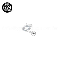 Piercing Labret Titânio Olho Com Zircônia