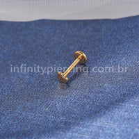 Piercing Labret Aço Cirúrgico Rosca Interna Coração