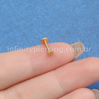 Piercing Labret Aço Cirúrgico Rosca Interna Coração