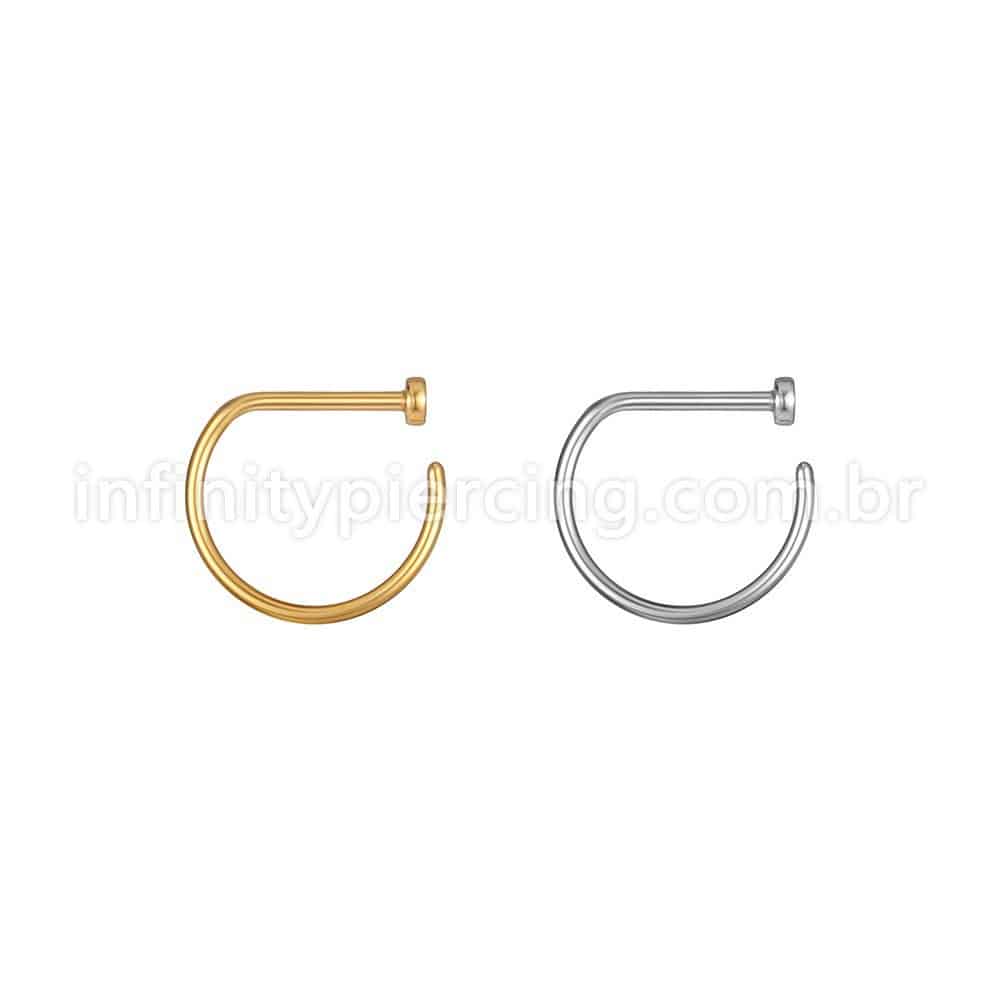 Piercing Argola D-Ring Aço Cirúrgico