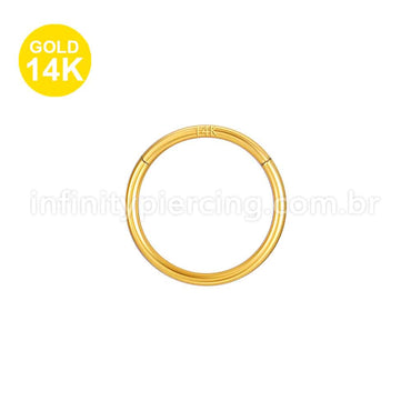 Piercing Argola Segmento Articulado Ouro 14K Lisa