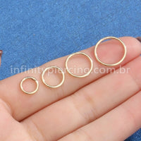 Piercing Argola Segmento Articulado Ouro 14K Lisa