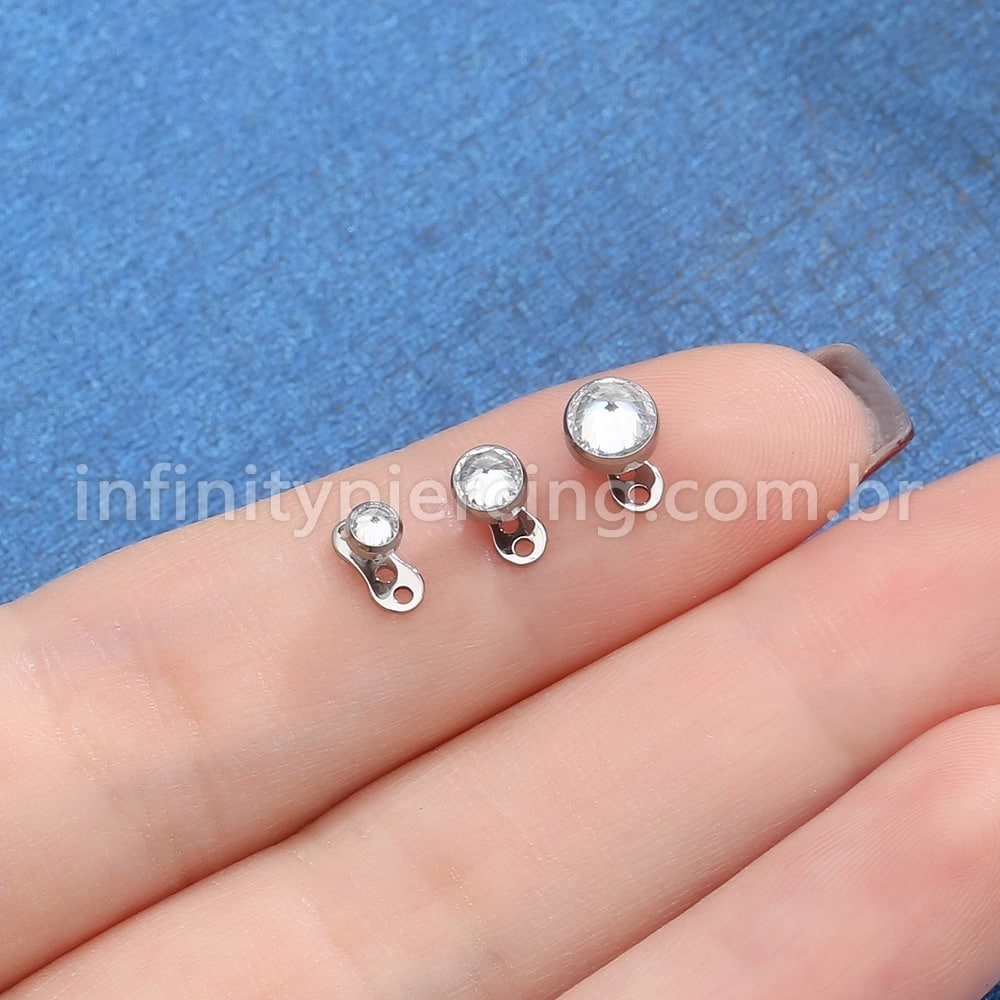 Piercing Microdermal Titânio Zircônia Com Ponta