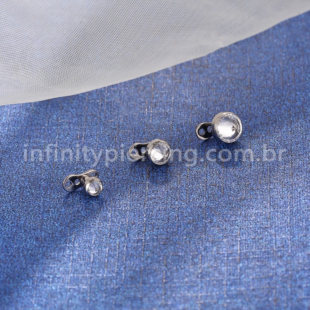 Piercing Microdermal Titânio Zircônia Com Ponta