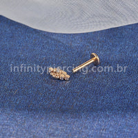 Piercing Labret Aço Cirúrgico Indiano Zircônia