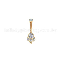 Piercing Banana Aço Cirúrgico Indiano Zircônia