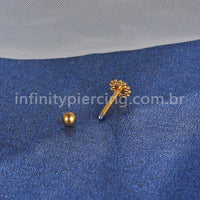 Piercing Minibarbell Aço Cirúrgico Flor 1 Zircônia