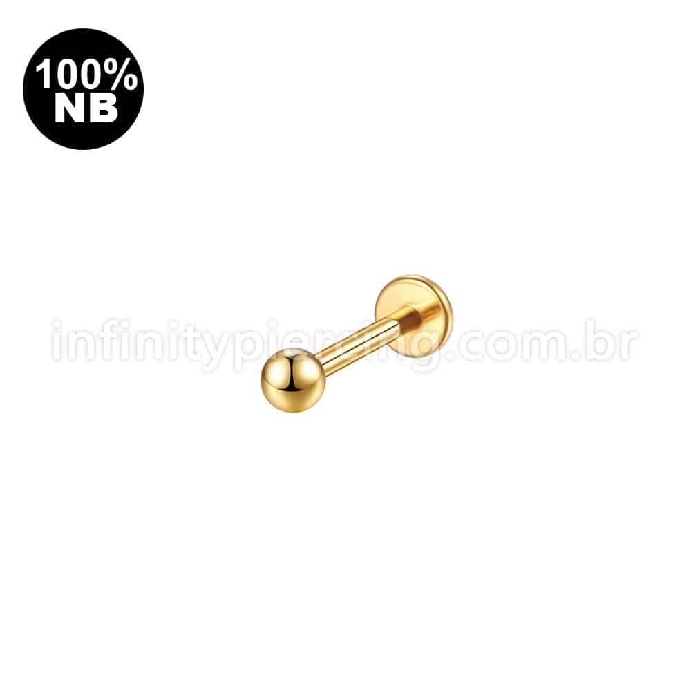 Piercing Labret Nióbio Rosca Externa