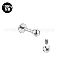 Piercing Labret Nióbio Rosca Externa