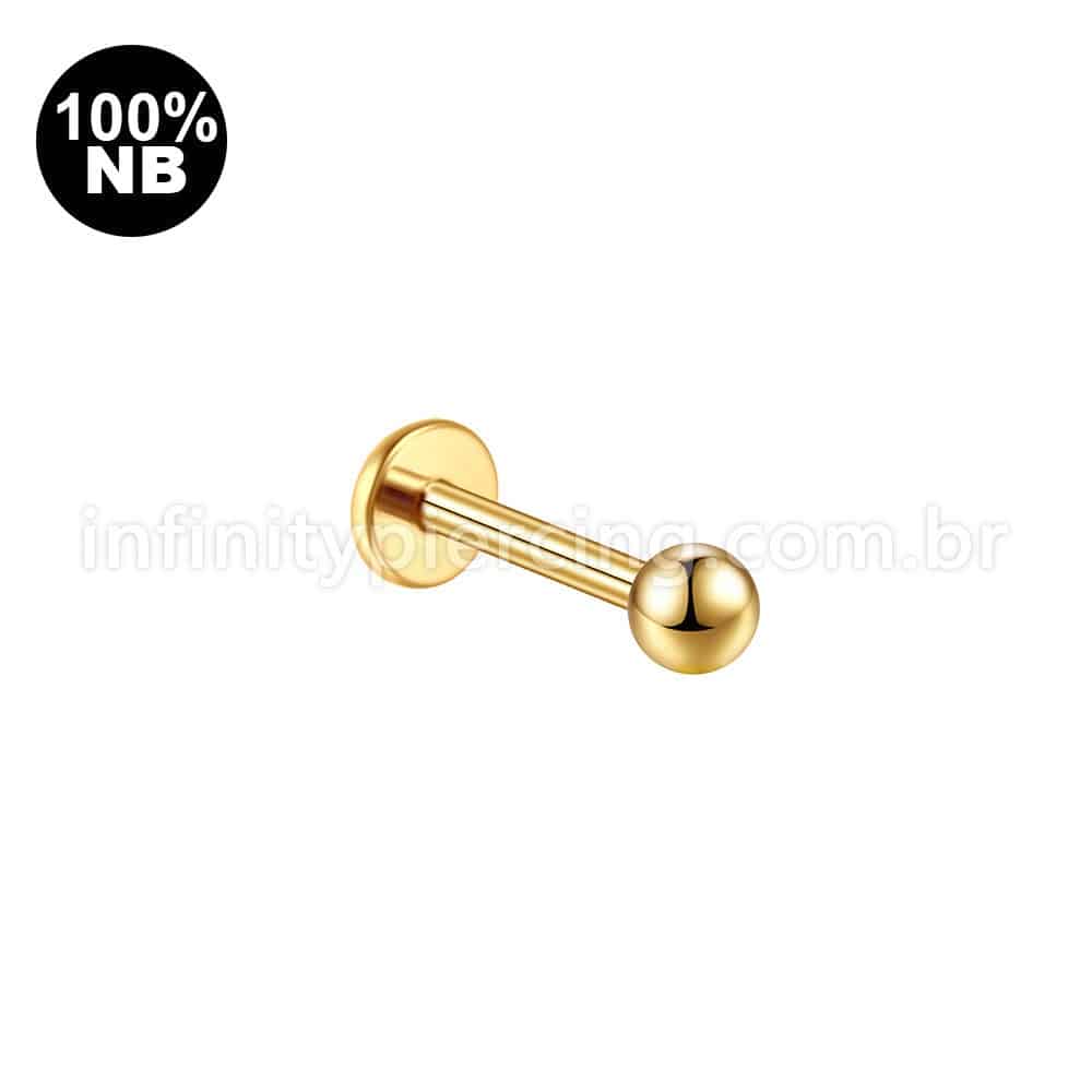 Piercing Labret Nióbio Rosca Interna