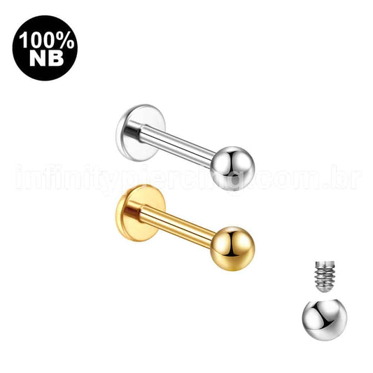 Piercing Labret Nióbio Rosca Externa