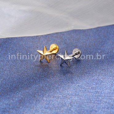 Piercing Labret Titânio Estrela