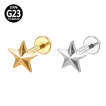 Piercing Labret Titânio Estrela
