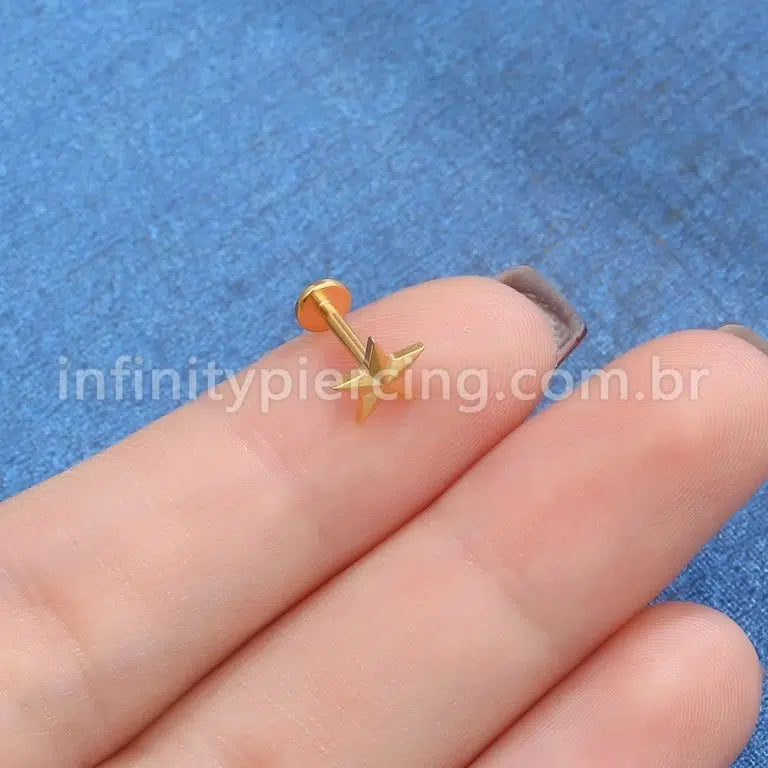 Piercing Labret Titânio Estrela