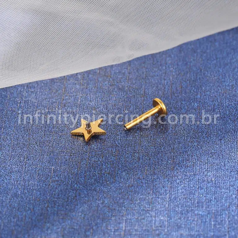 Piercing Labret Titânio Estrela