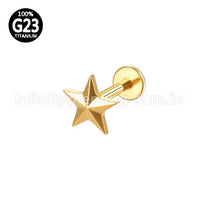 Piercing Labret Titânio Estrela