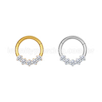 Piercing Argola Aço Cirúrgico 5 Zircônias Cravejada