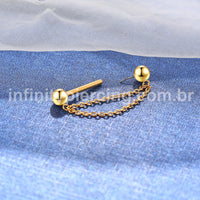 Piercing Barbell Titânio  Com Corrente
