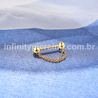 Piercing Barbell Titânio  Com Corrente
