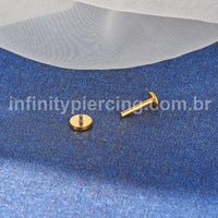 Piercing Labret Titânio Redondo Detalhado