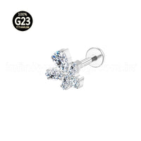 Piercing Labret Titânio Zircônia Cravejada