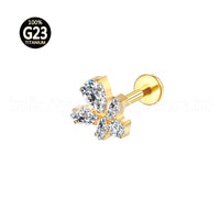 Piercing Labret Titânio Zircônia Cravejada