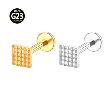 Piercing Labret Titânio Quadrado