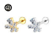 Piercing Labret Titânio Zircônia Cravejada